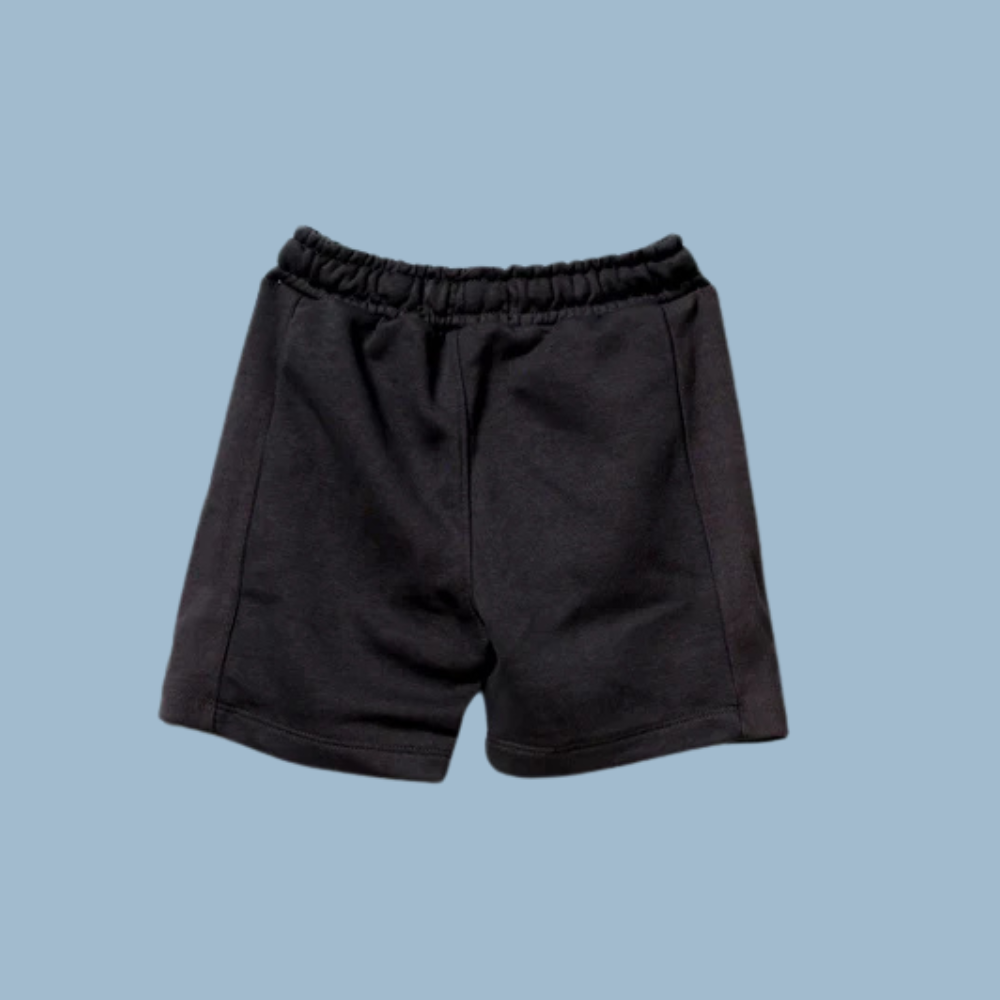 Grey Fleece Shorts with Ribbed Panels | 2-14 YRS